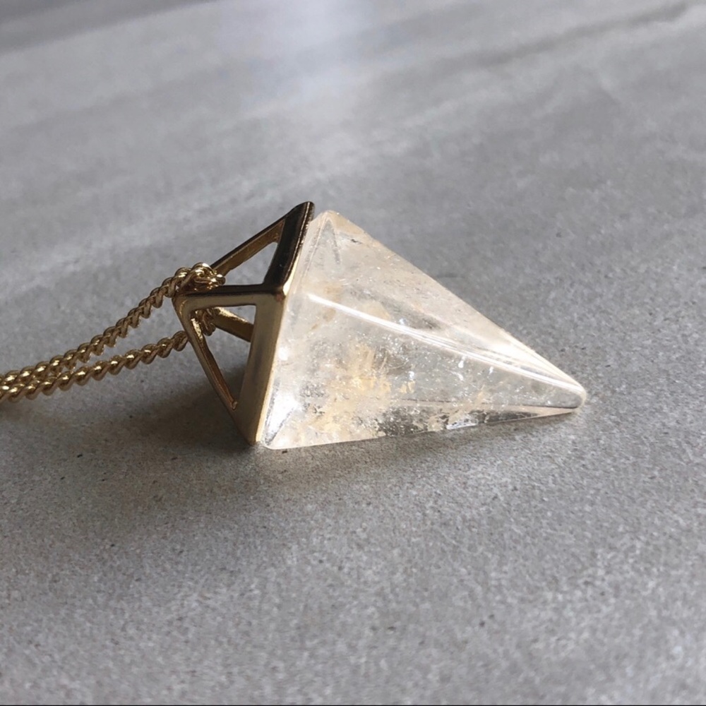NWT Estrella & Luna Quartz Boho Pyramid Necklace - Picture 5 of 7